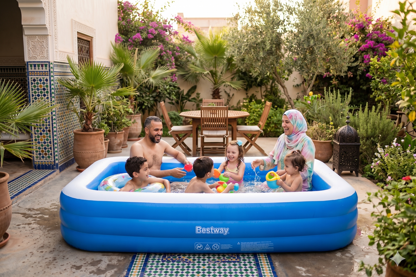 مسبح بيستواي العائلي 3.05 متر + مضخة هوائية + كلور التنظيف 🎁🎁